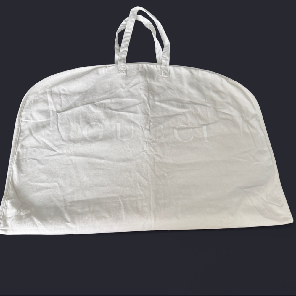 Gucci White Garment Bag Huge Zip Snap Fold Handles